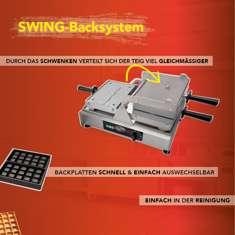 Neumärker SWiNG-Backsystem 12-40420DT schwenkbares Waffeleisen