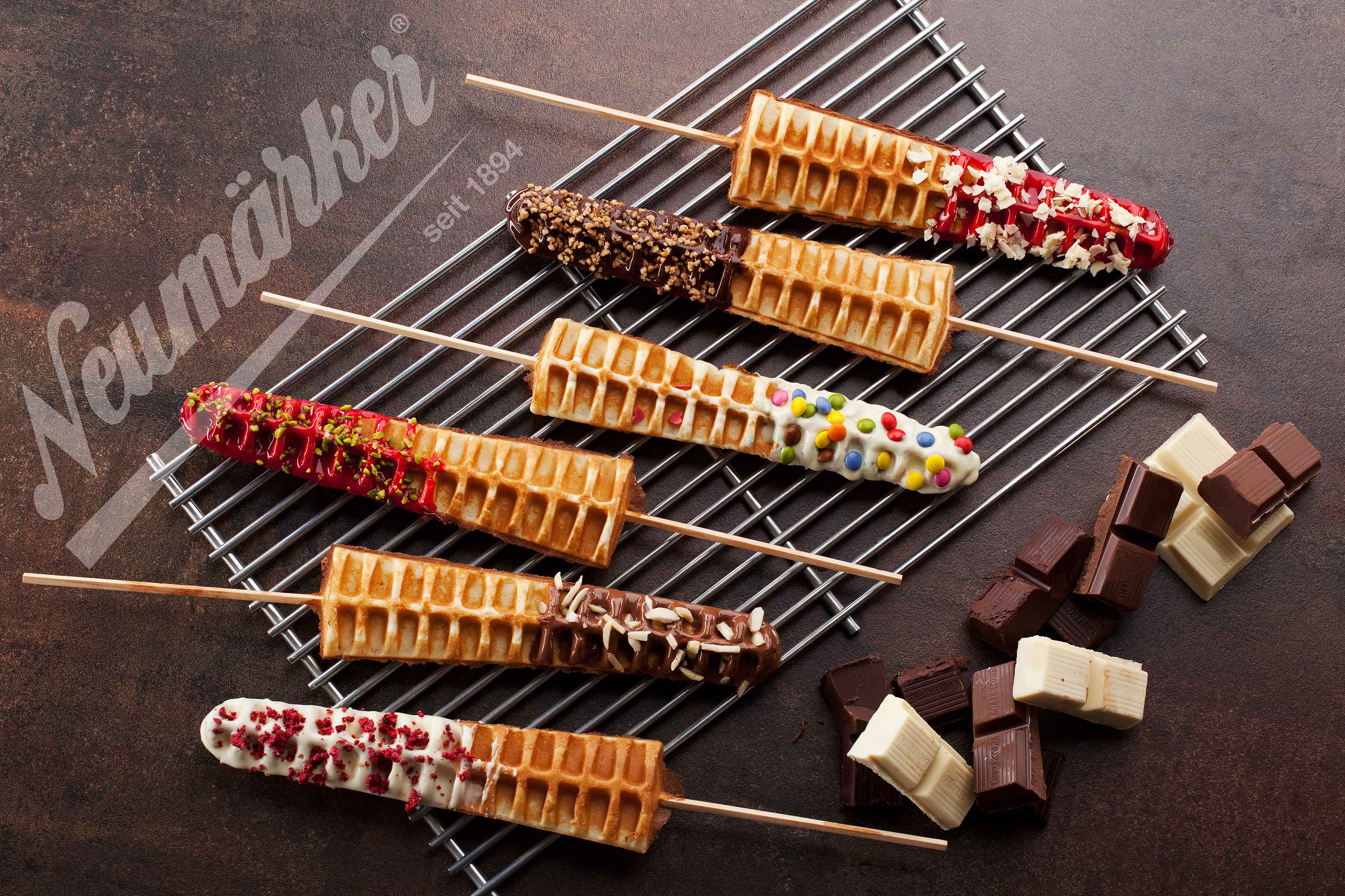 Neumärker Waffeleisen Thermocook® inkl. Lolly-Waffel Wechselplatten (Aluminium antihaftbeschichtet)
