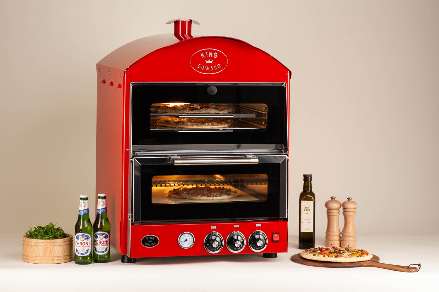 King Edward Vintage Pizzaofen PK1W - mit Warmhaltefach