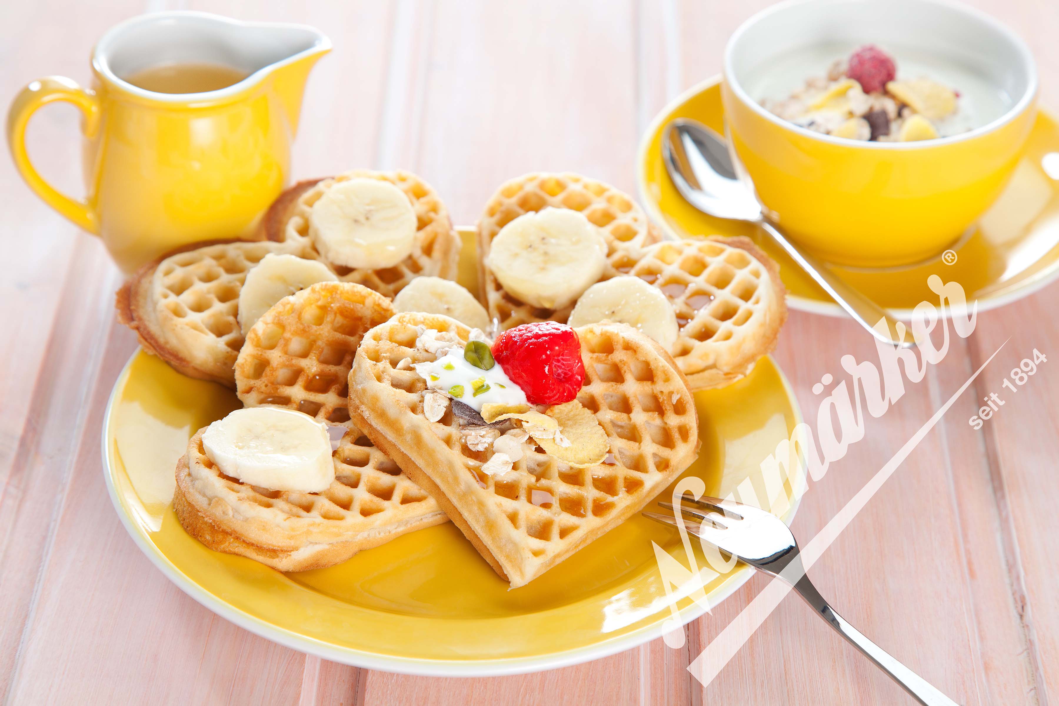Neumärker Waffeleisen Thermocook® inkl. Sunny Waffel Wechselplatten Antihaftbeschichtung
