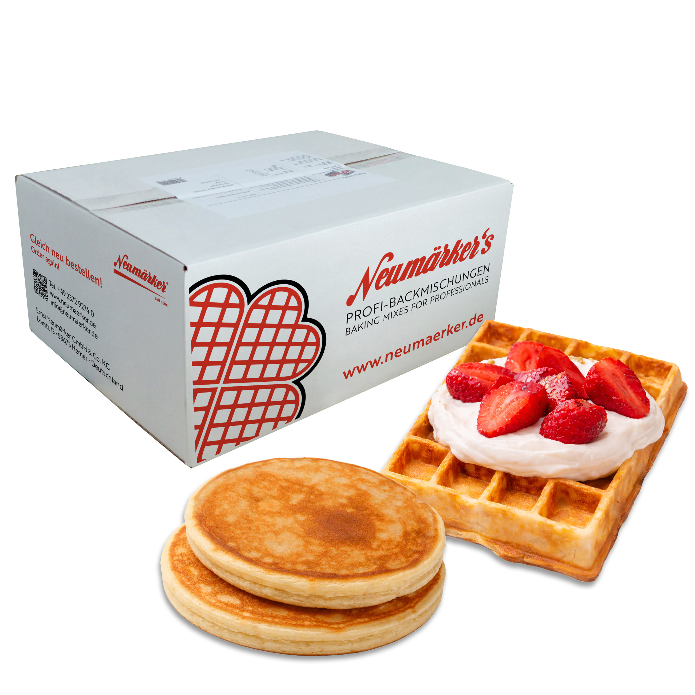 Protein-Waffel & Pancake Ready-Mix Karton à 10 (10x 1) Backmischung Neumärker 05-20139-01