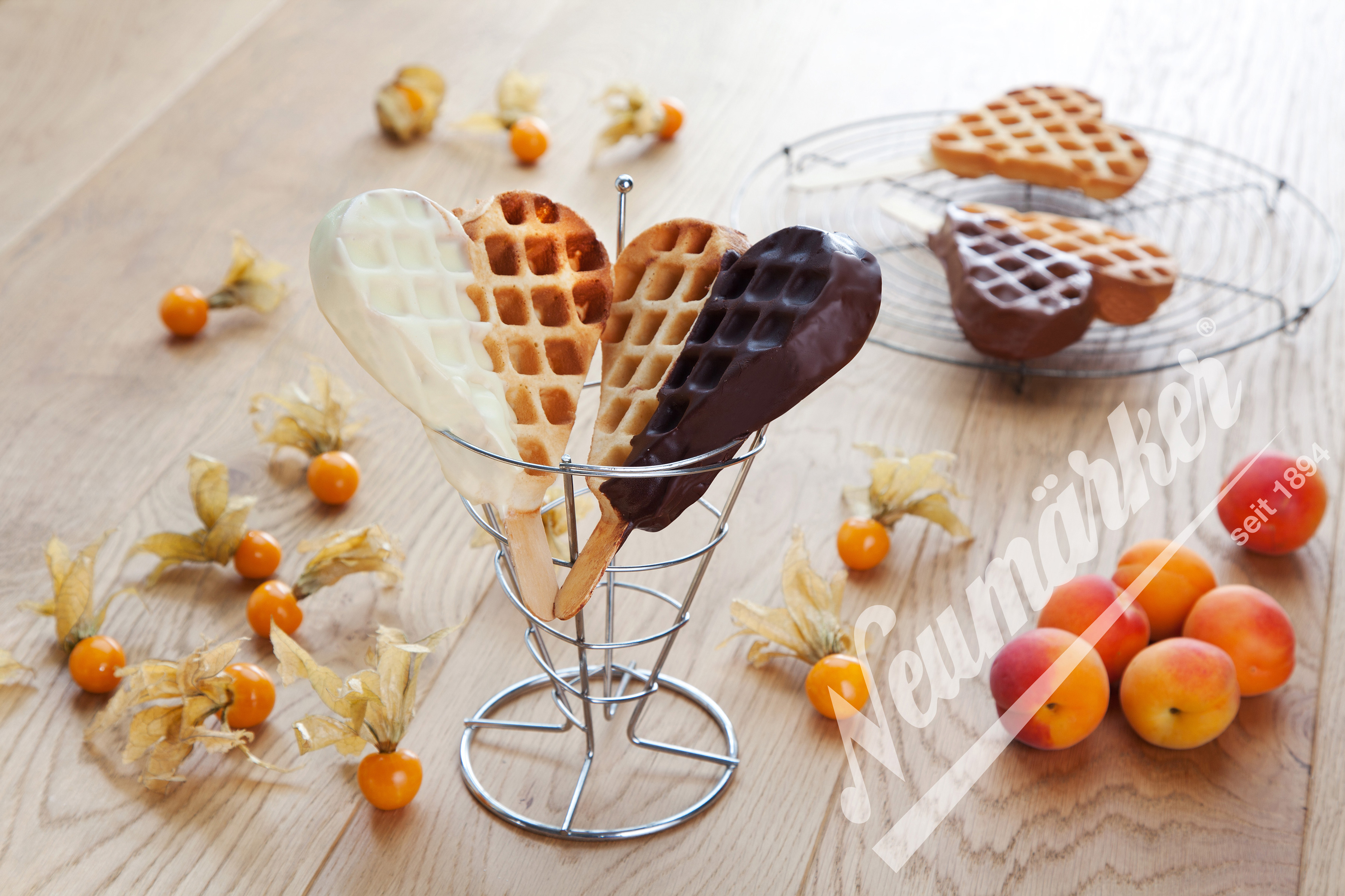 Neumärker Waffeleisen Thermocook® inkl. Waffel-Herz am Stiel Wechselplatten