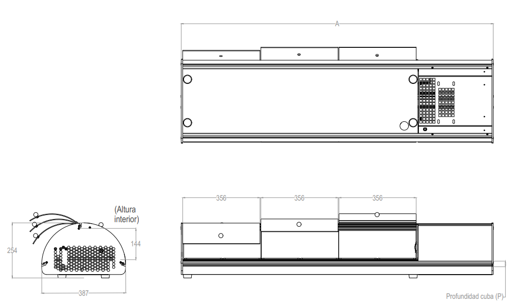 Buffet-Kühlvitrine Self-Service Tapas 6 Mit Frontklappen zur Selbstbedienung