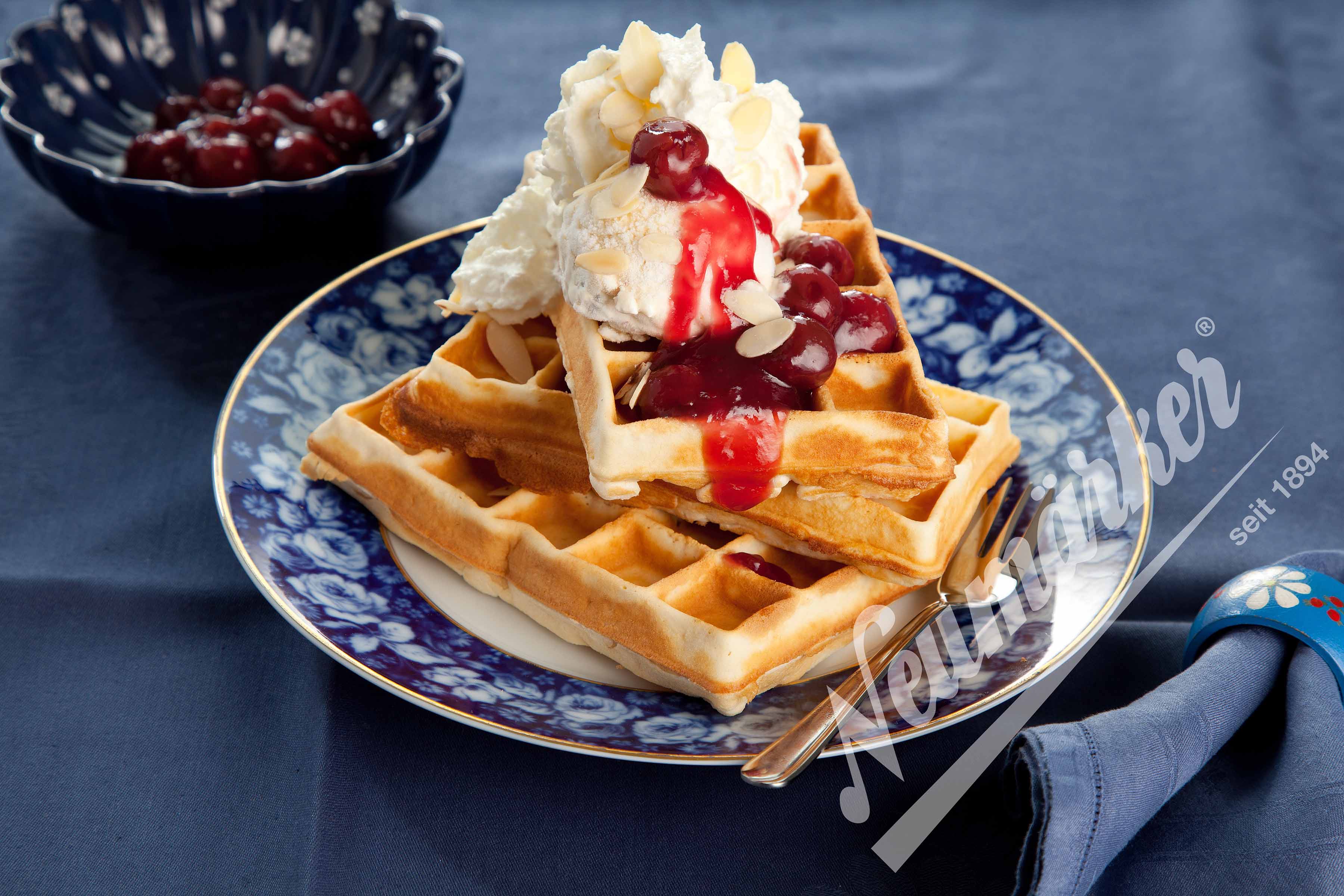 Neumärker Waffeleisen Thermocook® inkl. Brüsseler Waffel Wechselplatten (Gusseisen antihaftbeschicht