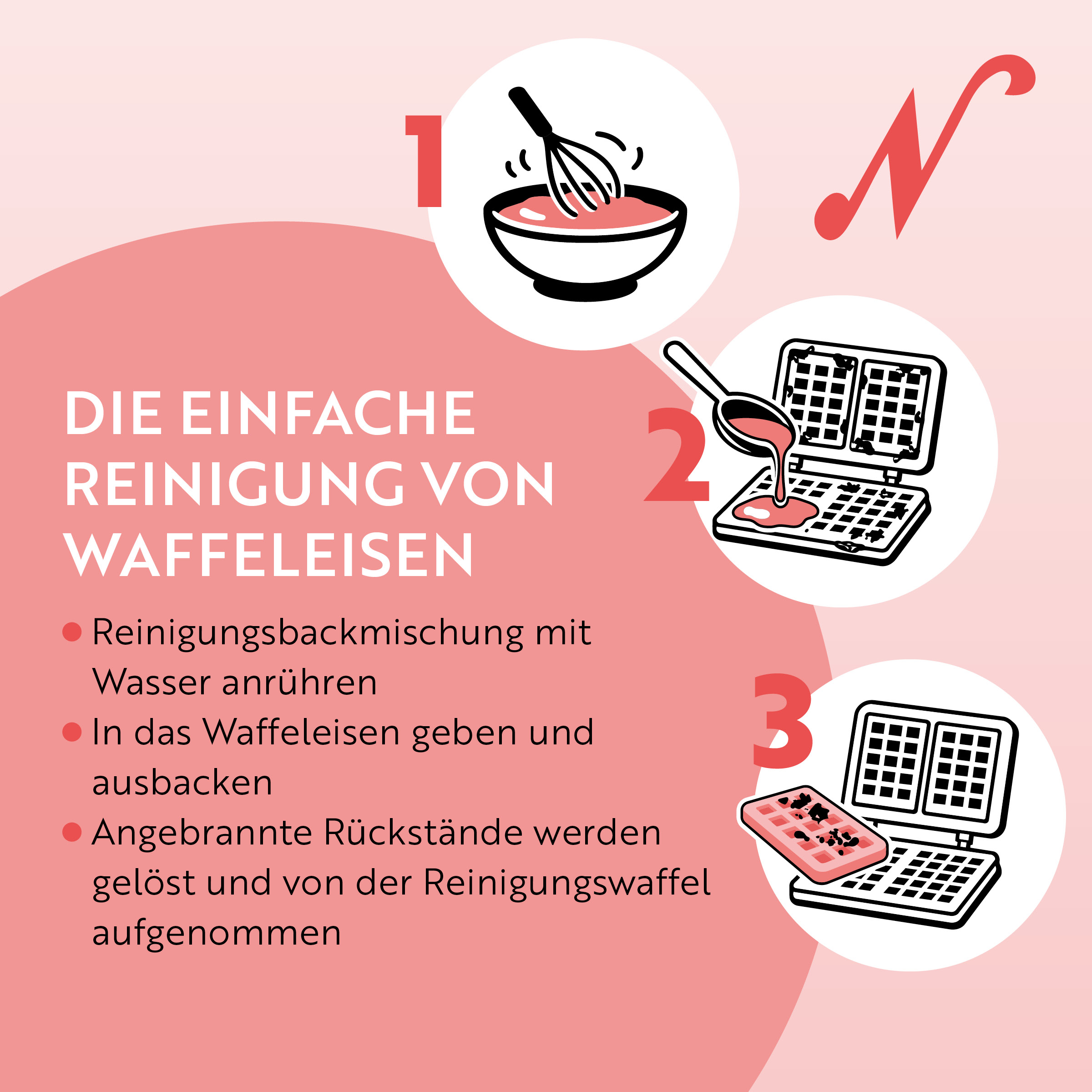 Back & Clean Ready-Mix, Reinigungswaffel als Backmischung für das Waffeleisen
