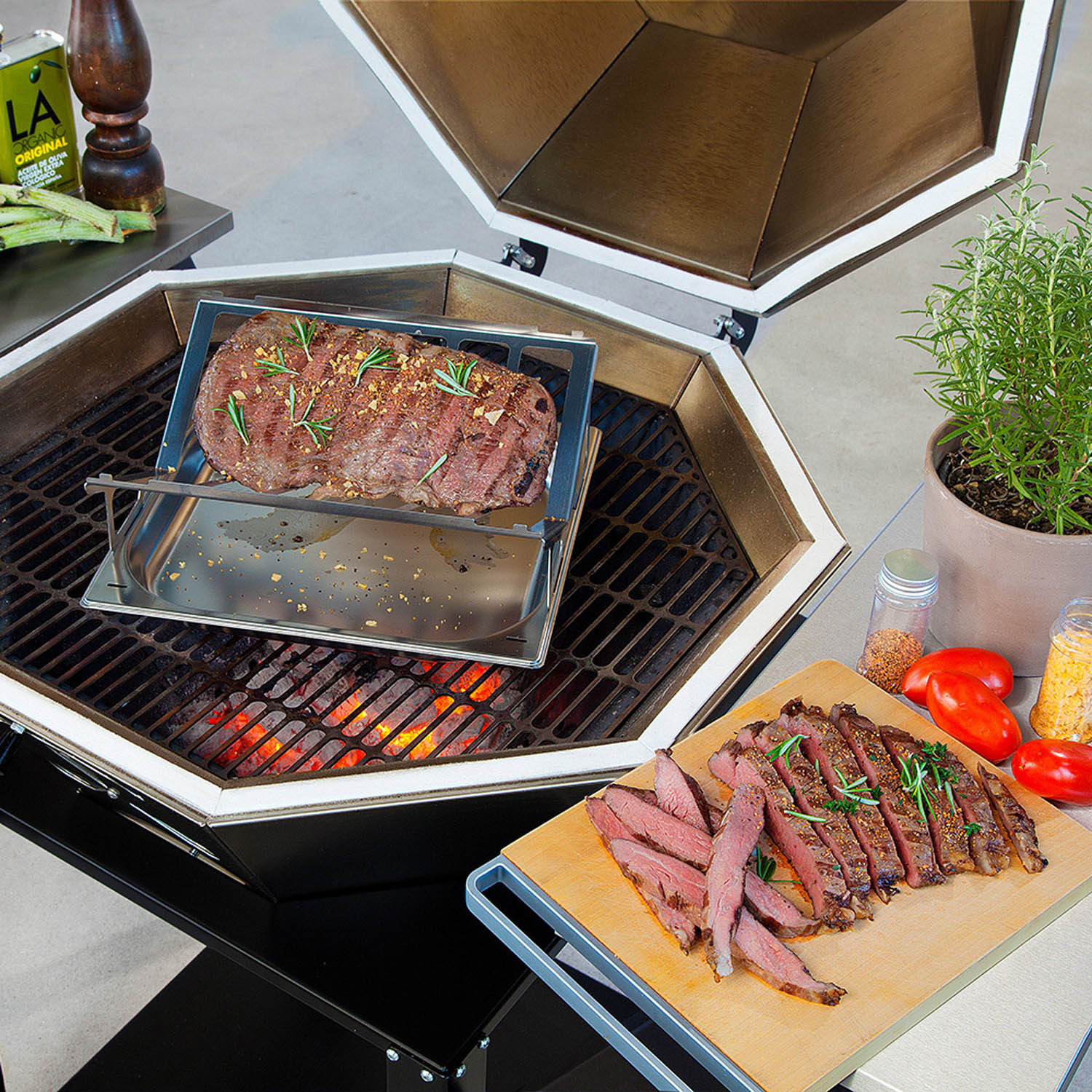 Diamant Grill Komplett-Set Diamant Grill, Diamant Fassung, Diamant Flügel und Outdoor Rollensatz