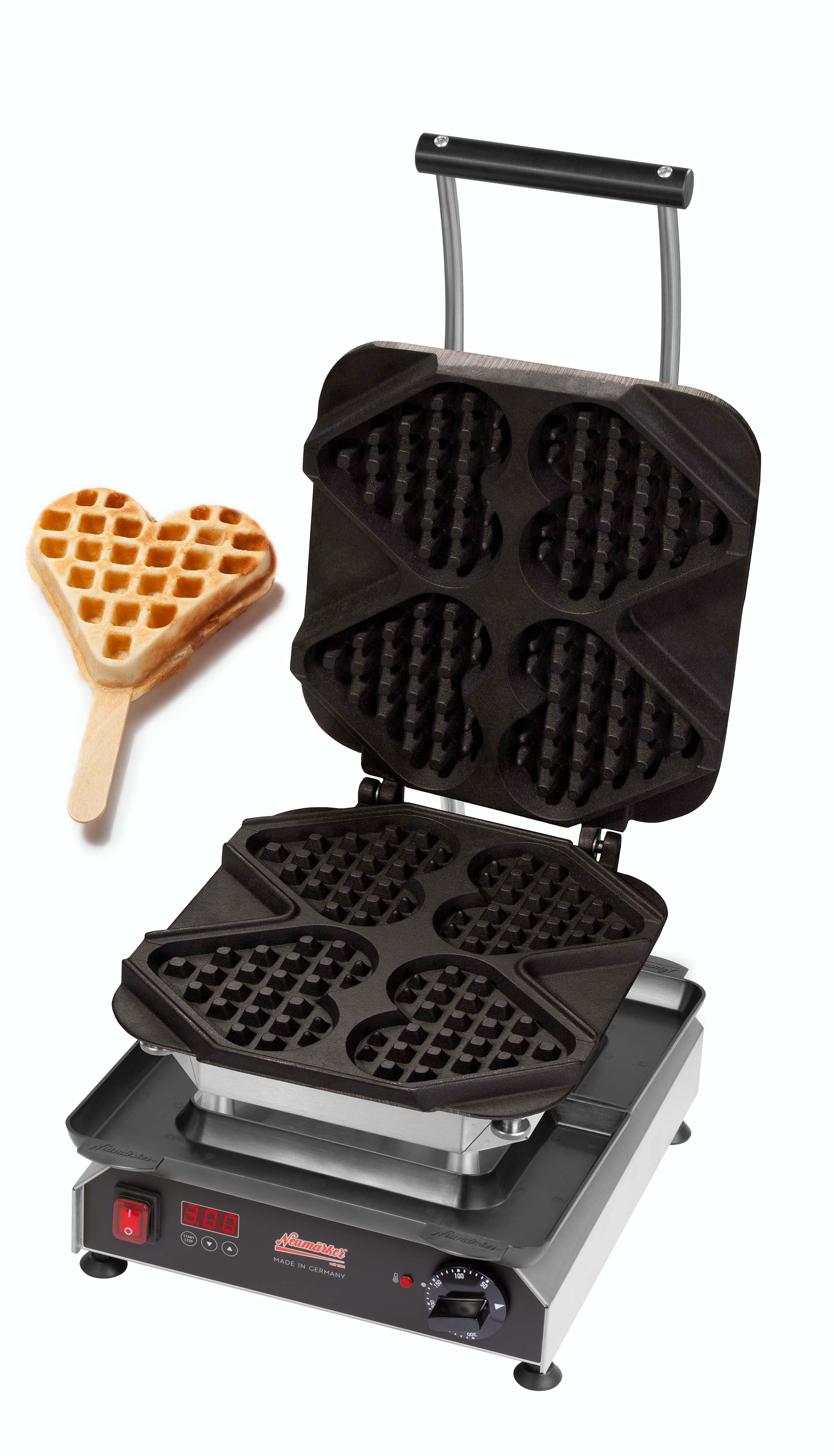 Neumärker Waffeleisen-Wechselplatte Herzwaffel am Stiel für Backsystem & Thermocook