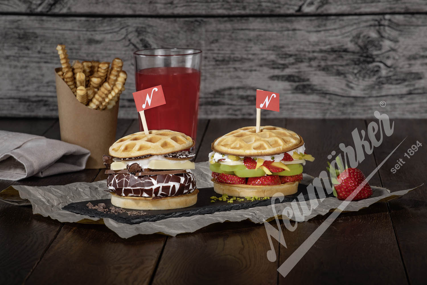 Waffel-Burger Backplattensatz für Backsystem