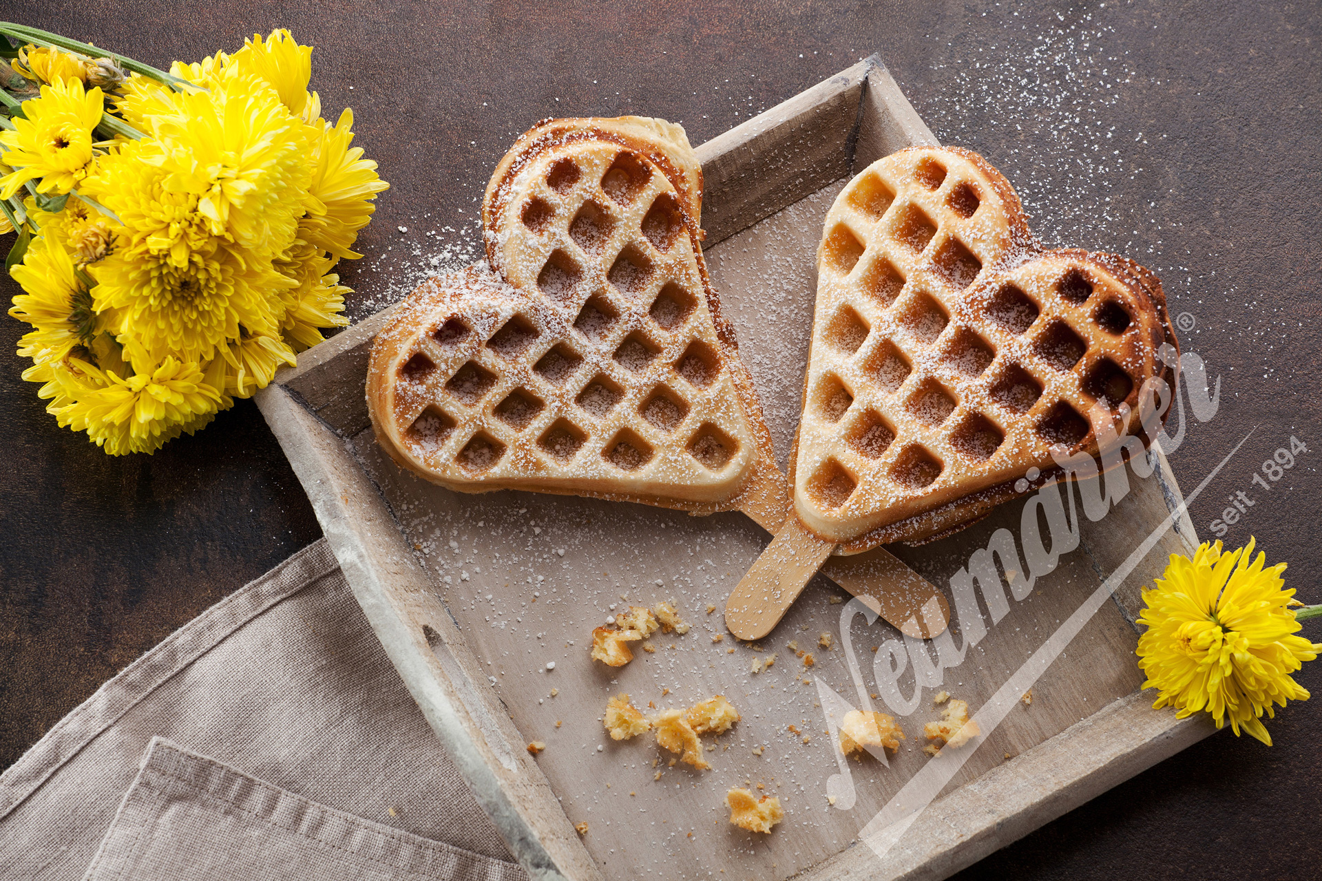 Neumärker Waffeleisen-Wechselplatte Herzwaffel am Stiel für Backsystem & Thermocook